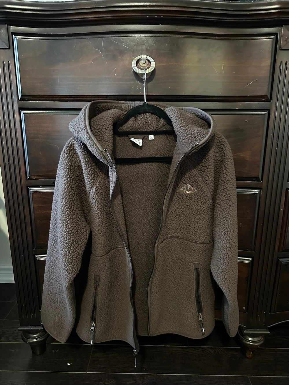TNA Brown Sherpa Zip Hoodie Jacket